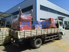 福瑞得機械手扶雙輪壓路機，座駕壓路機正式裝車發(fā)往客戶所在地